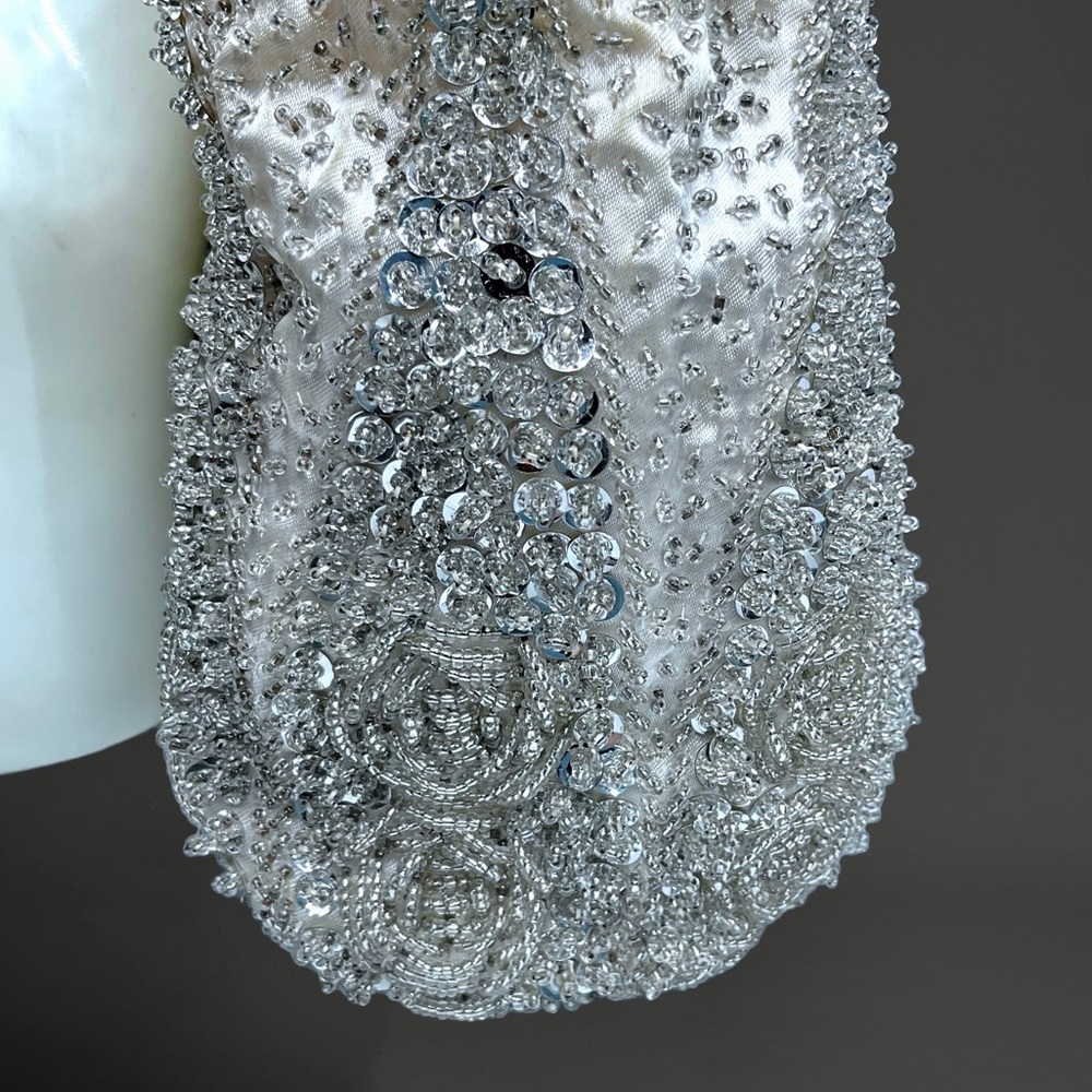 🌺 Vintage Sequined Hinged Evening Bag/Purse - Picture 13 of 13